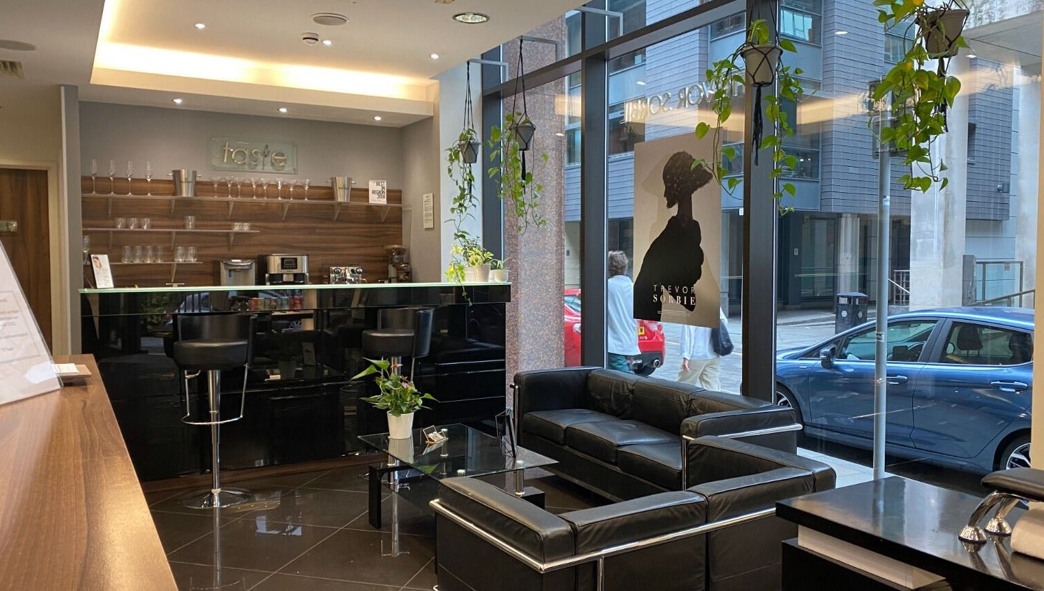 The welcoming lounge inside Trevor Sorbie, where Linh Beauty is based